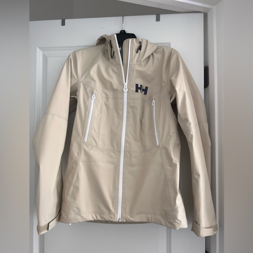 Helly Hansen cream rain jacket